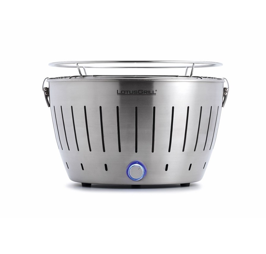Regular Limited Edition Stainless Steel LotusGrill ("340mm" diameter) + Smokeless Charcoal ("1kg