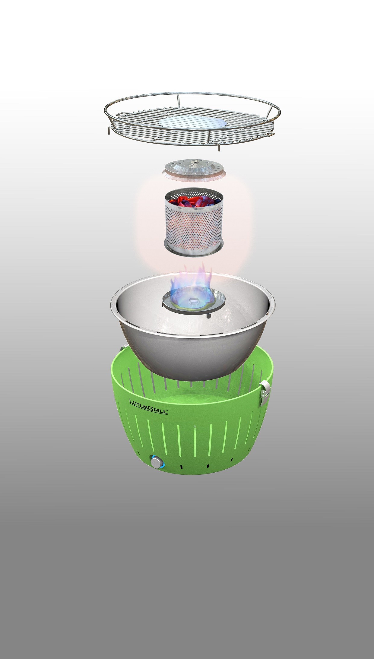 Regular Grey LotusGrill ("340mm" diameter) + Smokeless Charcoal ("1kg") + Lighter Gel ("200ml