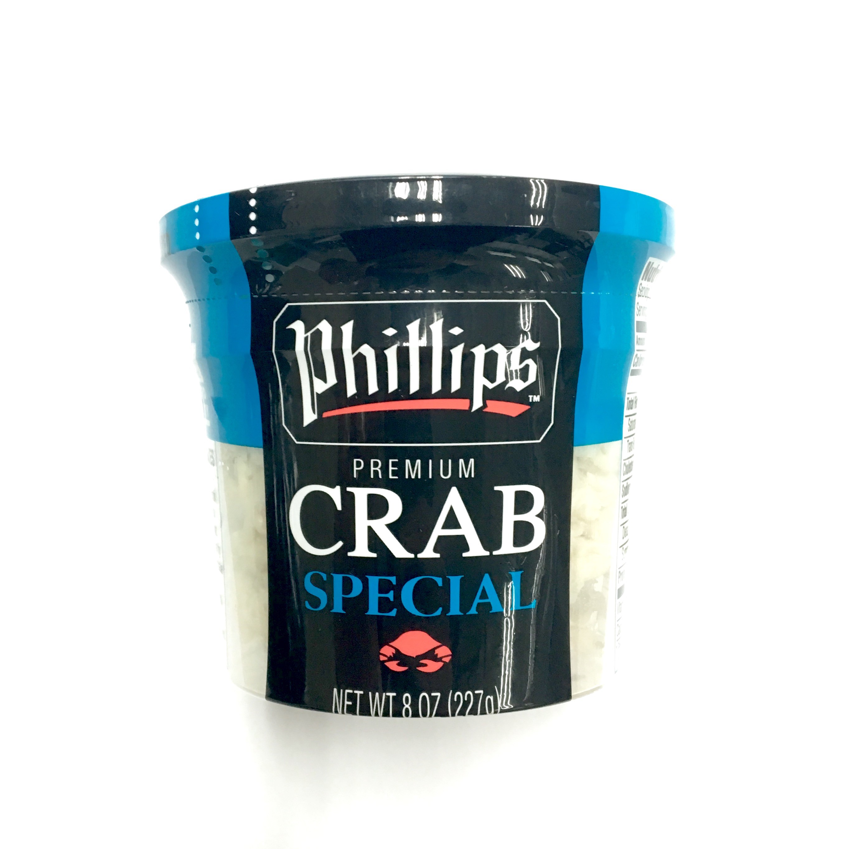Premium India Phillips Cooked Wild Caught Special Blue Swimming Crab Meat (meat from the body of crab) ("~227g" tub)