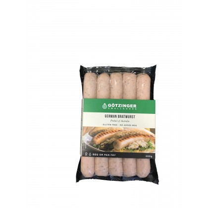 -NEW-  AUS German Bratwurst Sausage ("~300g"/5 sausages)