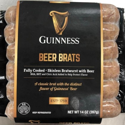 US Guinness Beer Brats ("397g"/6sausage pack)